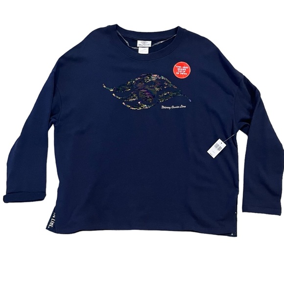 NWT Disney Cruise Line • Flip Sequin Logo Pullover Blue - L - Picture 2 of 8